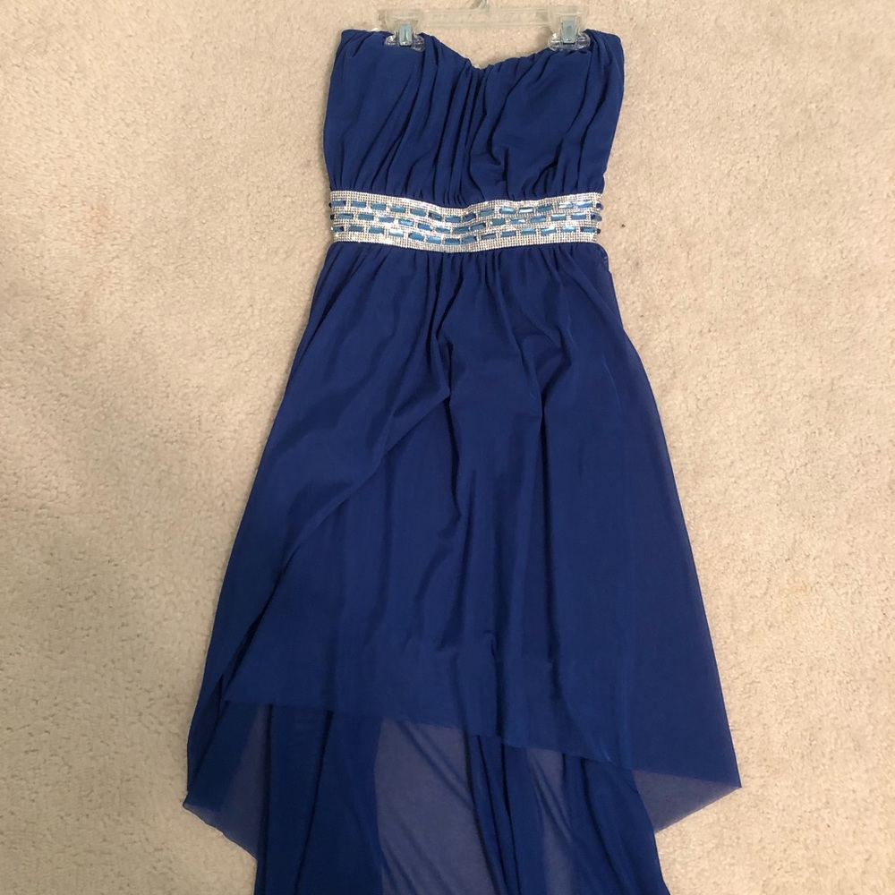Royal Blue High-Low Homecoming Dress